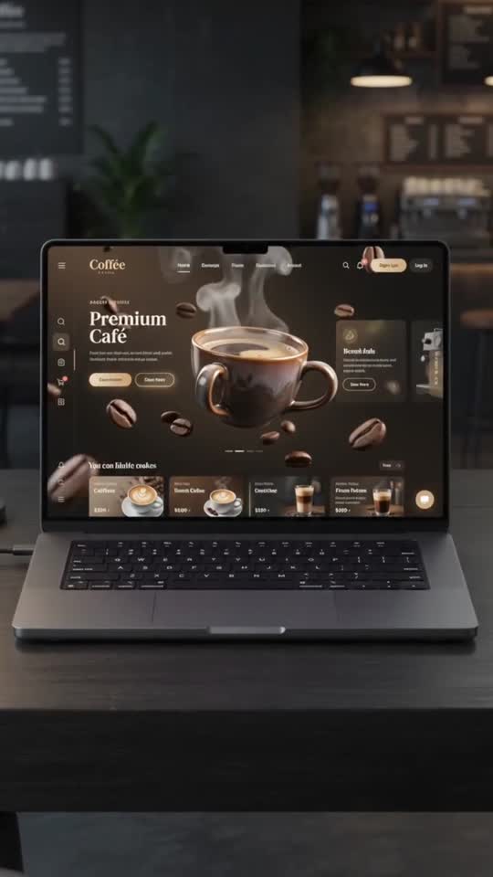 Preview frame from the Coffee Brand Digital Showcase video