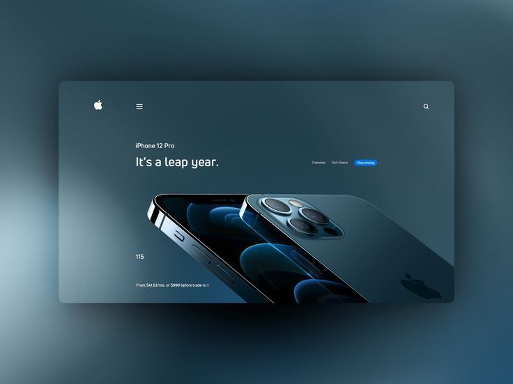 Homepage design for a smartphone launch with a large product render